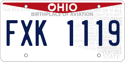 OH license plate FXK1119