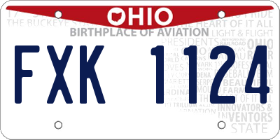 OH license plate FXK1124