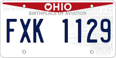 OH license plate FXK1129
