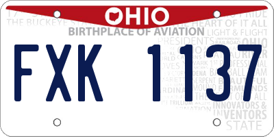 OH license plate FXK1137