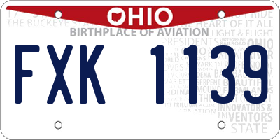 OH license plate FXK1139