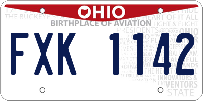 OH license plate FXK1142