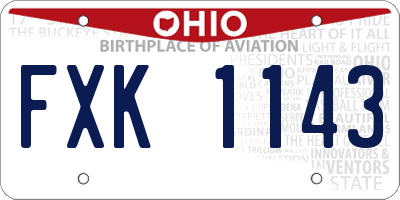 OH license plate FXK1143