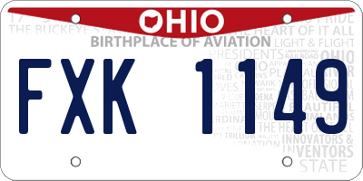 OH license plate FXK1149