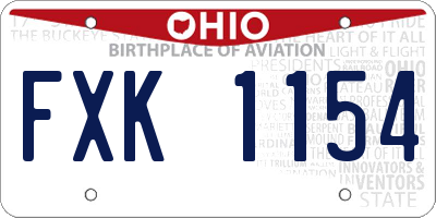 OH license plate FXK1154