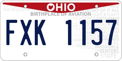 OH license plate FXK1157