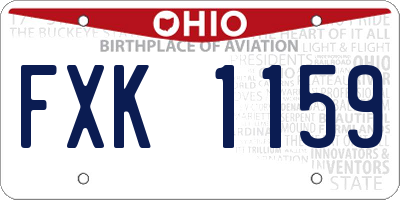 OH license plate FXK1159
