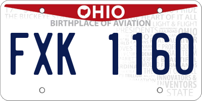 OH license plate FXK1160