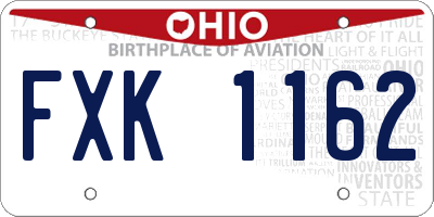 OH license plate FXK1162
