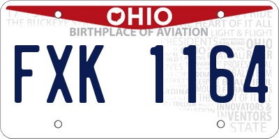 OH license plate FXK1164
