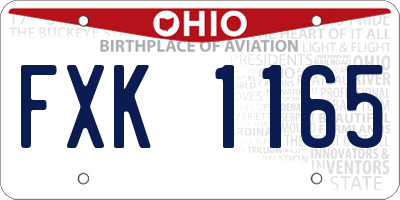 OH license plate FXK1165