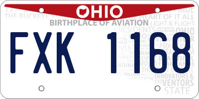 OH license plate FXK1168