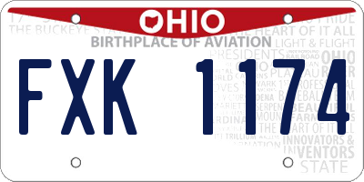 OH license plate FXK1174
