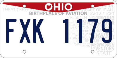 OH license plate FXK1179