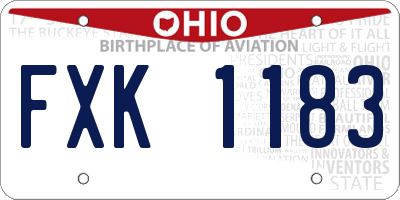 OH license plate FXK1183