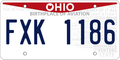 OH license plate FXK1186