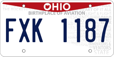 OH license plate FXK1187