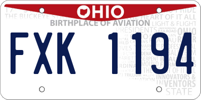 OH license plate FXK1194