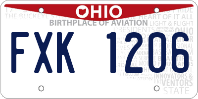 OH license plate FXK1206