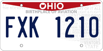 OH license plate FXK1210