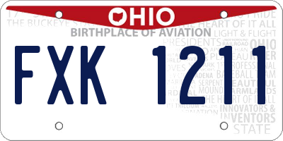 OH license plate FXK1211