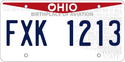 OH license plate FXK1213
