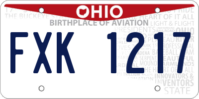 OH license plate FXK1217
