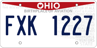 OH license plate FXK1227