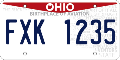 OH license plate FXK1235