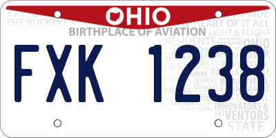 OH license plate FXK1238