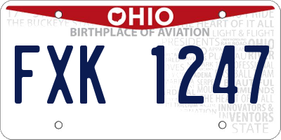 OH license plate FXK1247