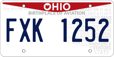 OH license plate FXK1252
