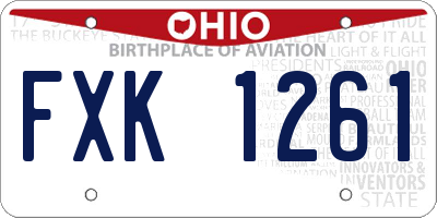 OH license plate FXK1261