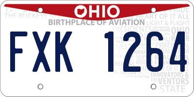OH license plate FXK1264