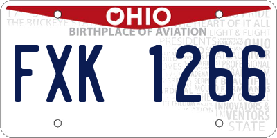 OH license plate FXK1266