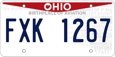 OH license plate FXK1267