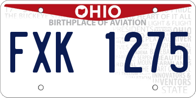 OH license plate FXK1275