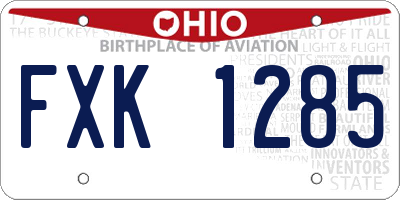 OH license plate FXK1285