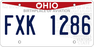 OH license plate FXK1286