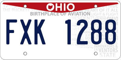 OH license plate FXK1288