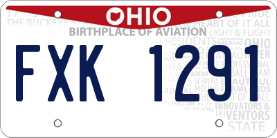 OH license plate FXK1291