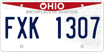 OH license plate FXK1307