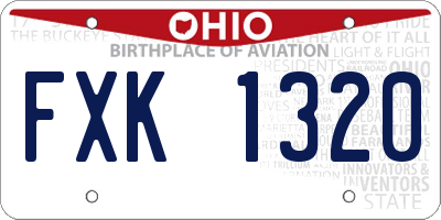 OH license plate FXK1320