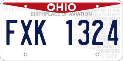 OH license plate FXK1324