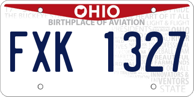 OH license plate FXK1327