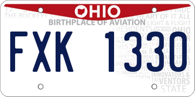 OH license plate FXK1330