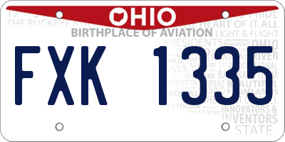 OH license plate FXK1335