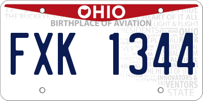 OH license plate FXK1344