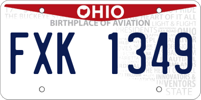 OH license plate FXK1349