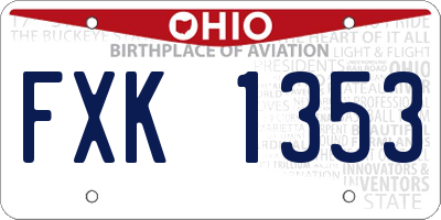 OH license plate FXK1353